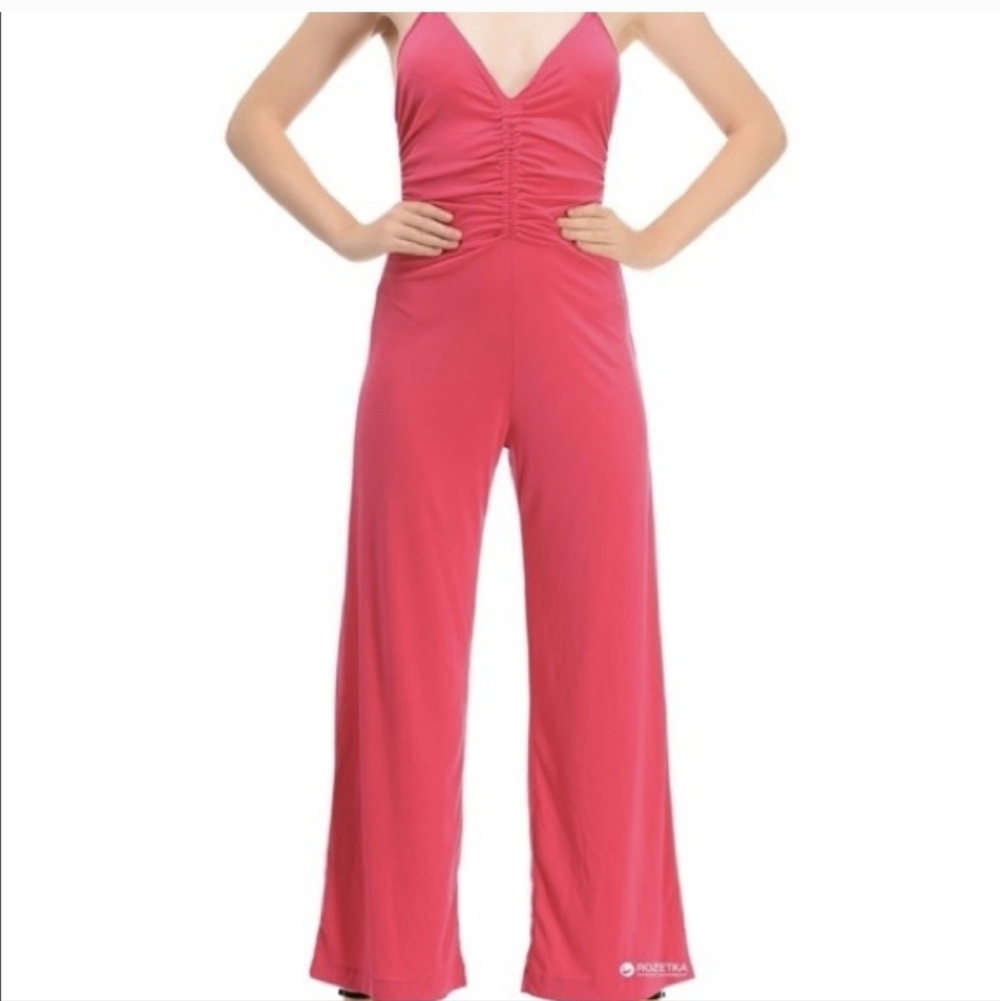 Zara Fuchsia Strappy Jumpsuit